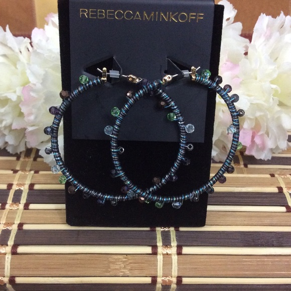⬇️ 14K Gold Plated Beaded Hoop Earrings